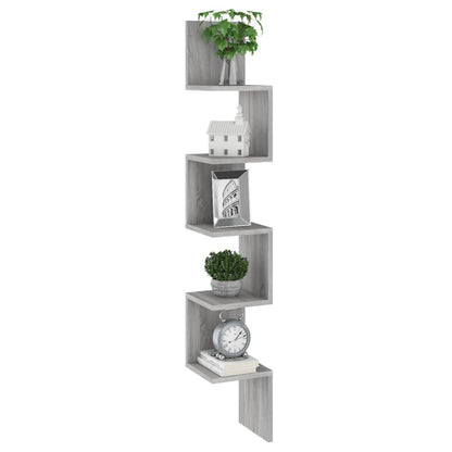 Mensola Angolare Grigio Sonoma 20x20x127,5 cm Truciolato | homemem39