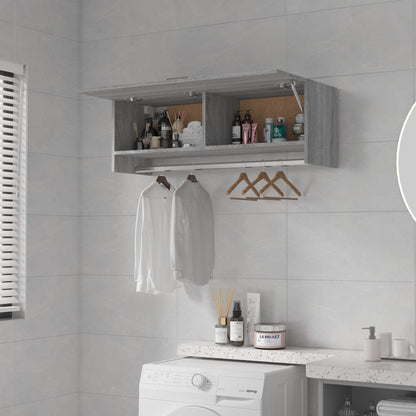 Armadio Grigio Sonoma 100x32,5x35 cm in Legno Ingegnerizzato - homemem39