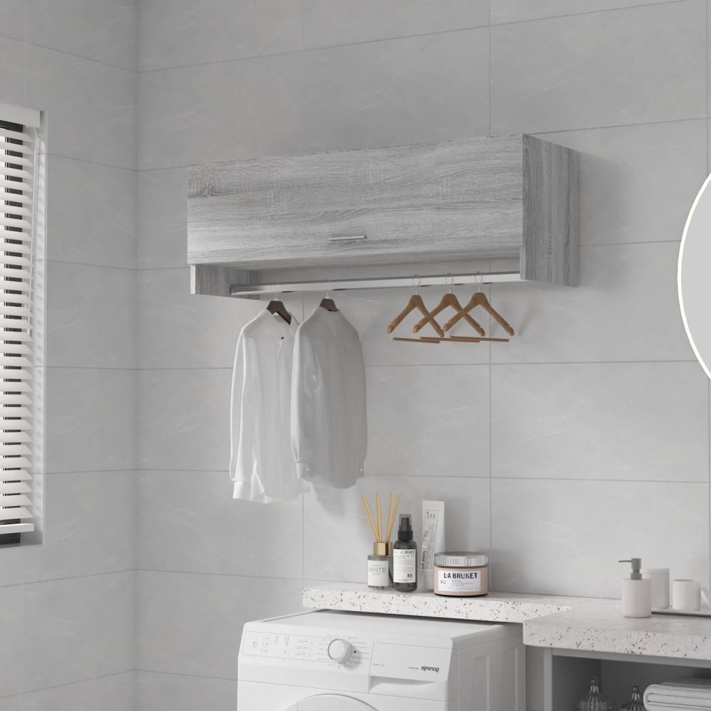 Armadio Grigio Sonoma 100x32,5x35 cm in Legno Ingegnerizzato - homemem39