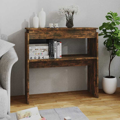 Tavolino Consolle Rovere Fumo 80x30x80 cm in Legno Multistrato | homemem39