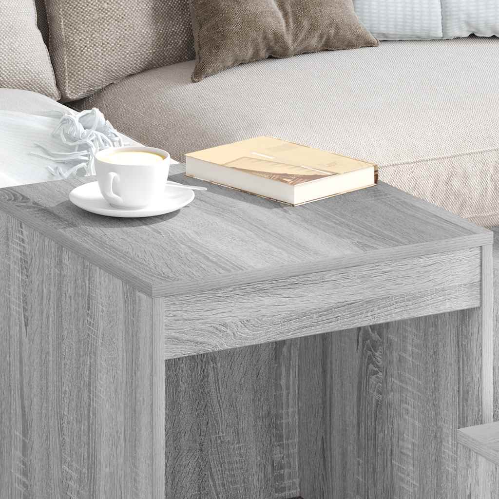 Tavolini Impilabili 3 pz Grigio Sonoma in Legno Multistrato - homemem39