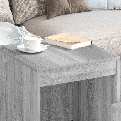 Tavolini Impilabili 3 pz Grigio Sonoma in Legno Multistrato - homemem39