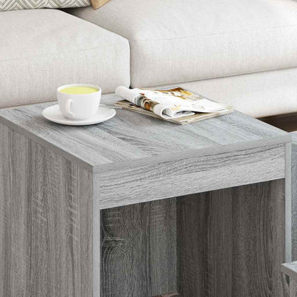 Tavolini Impilabili 3 pz Grigio Sonoma in Legno Multistrato