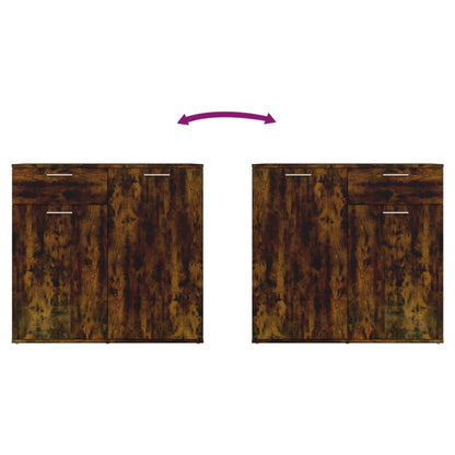 Credenza Rovere Fumo 80x36x75 cm in Legno Multistrato - homemem39