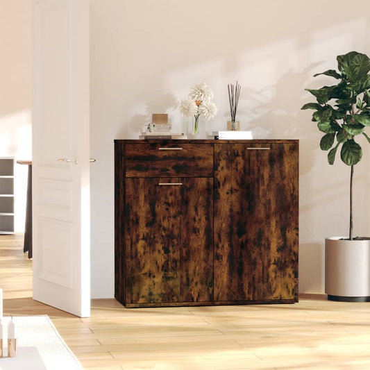 Credenza Rovere Fumo 80x36x75 cm in Legno Multistrato - homemem39