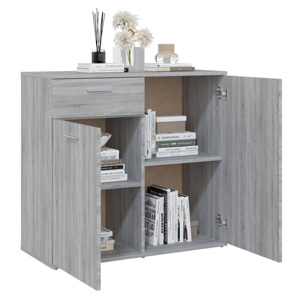 Credenza Grigio Sonoma 80x36x75 cm in Legno Multistrato - homemem39