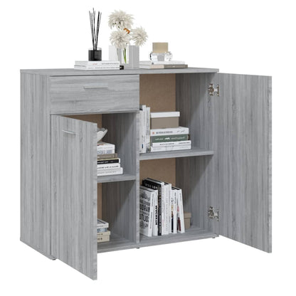 Credenza Grigio Sonoma 80x36x75 cm in Legno Multistrato - homemem39
