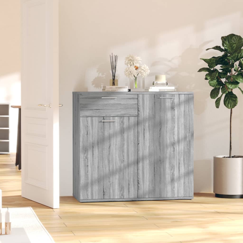 Credenza Grigio Sonoma 80x36x75 cm in Legno Multistrato - homemem39