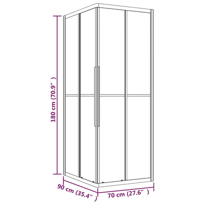 Cabina Doccia ESG Smerigliato 90x70x180 cm | homemem39