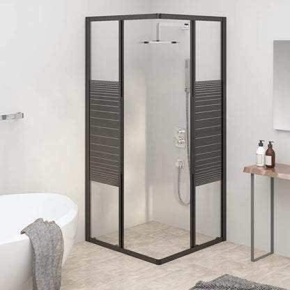 Box Doccia a Righe ESG 80x80x180 cm Nero