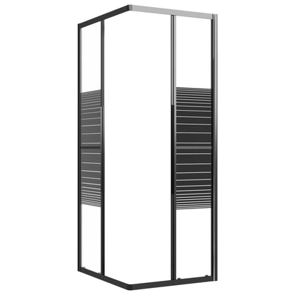 Box Doccia a Righe ESG 90x70x180 cm Nero | homemem39