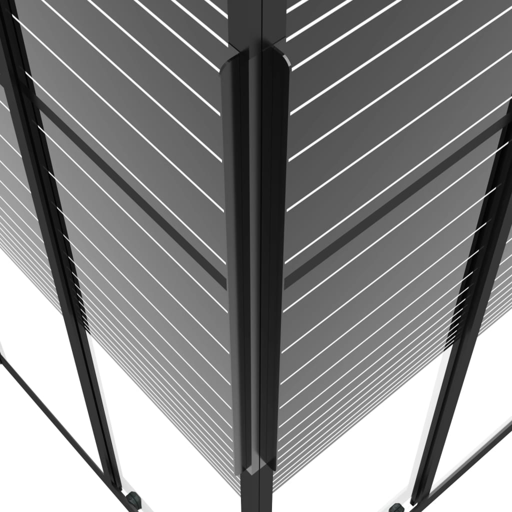 Box Doccia a Righe ESG 90x70x180 cm Nero | homemem39