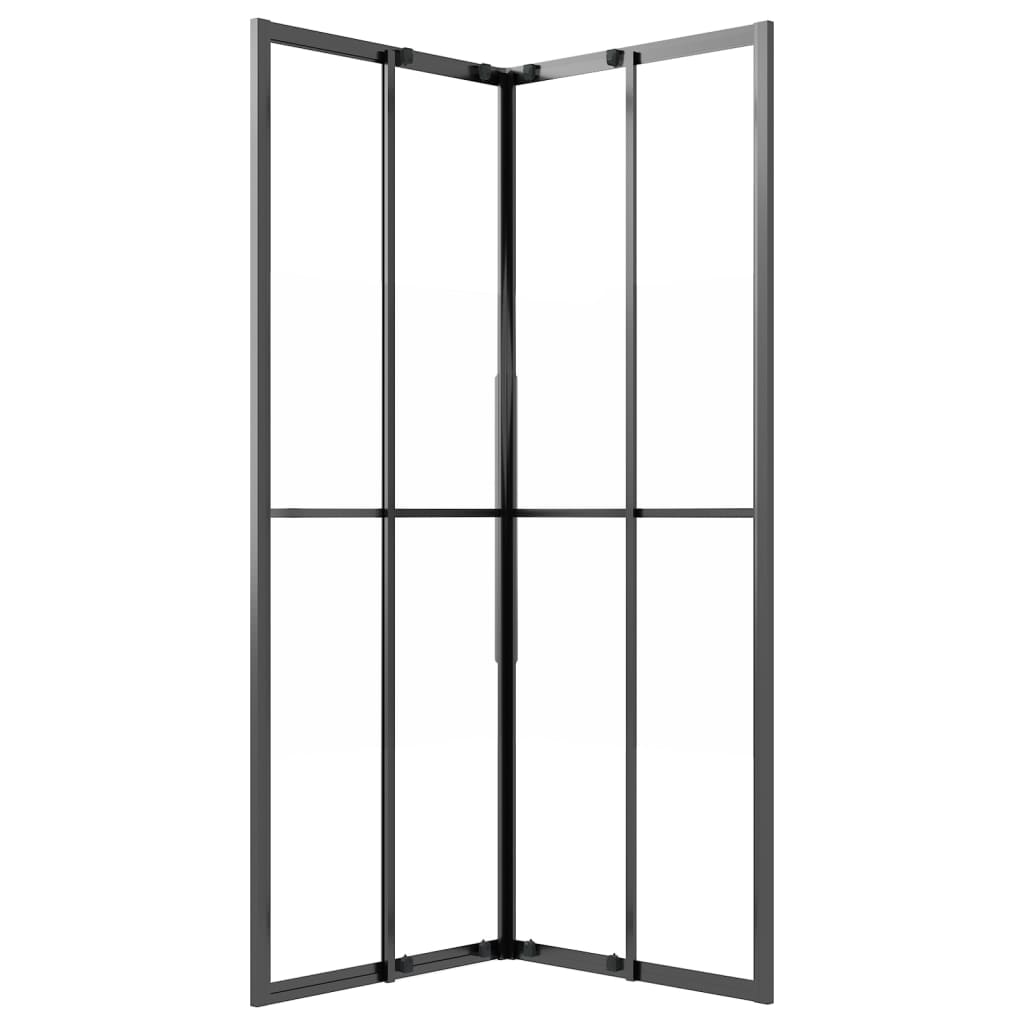 Cabina Doccia ESG Semi Smerigliato 80x70x180 cm Nera | homemem39