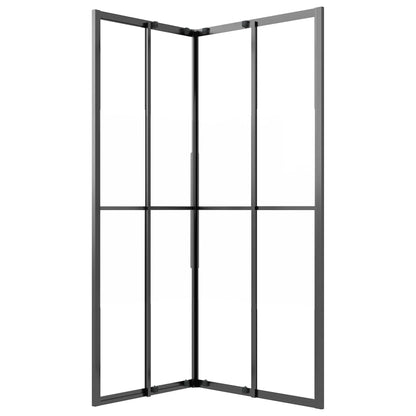Cabina Doccia ESG Semi Smerigliato 90x70x180 cm Nera | homemem39