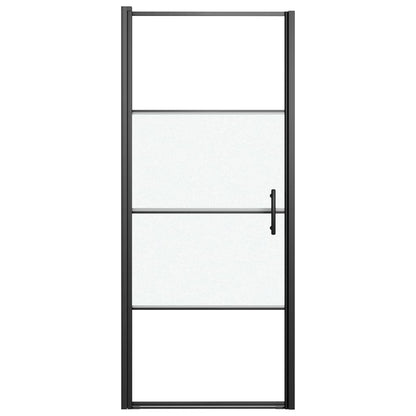 Parete Doccia 81x195cm in Vetro Temperato Semi Smerigliato Nero