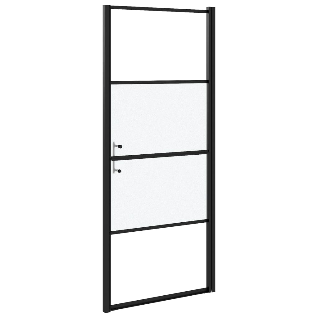 Parete Doccia 81x195cm in Vetro Temperato Semi Smerigliato Nero
