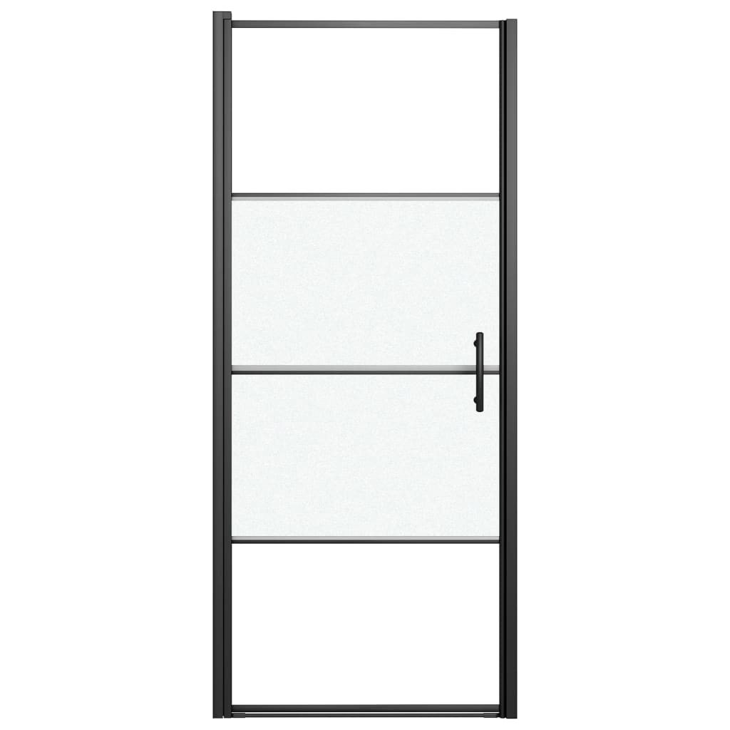 Parete Doccia 91x195 cm Vetro Temperato Semi Smerigliato Nero | homemem39