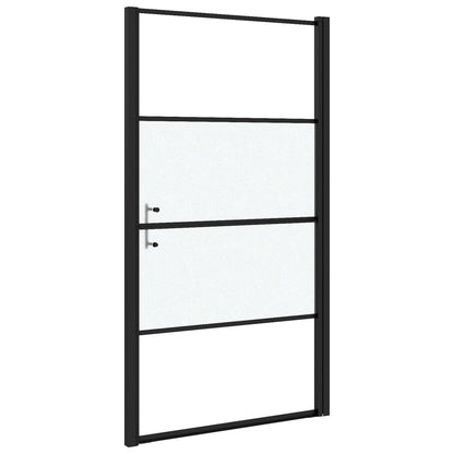 Parete Doccia 100x178 cm Vetro Temperato Semi Smerigliato Nero