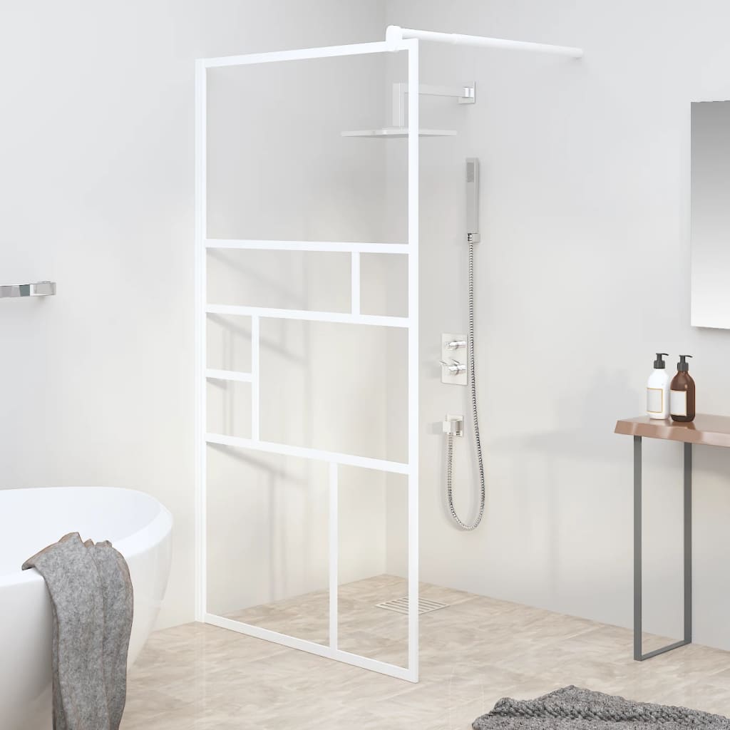 Parete per Doccia Walk in 115x195 cm in Vetro ESG Bianco | homemem39