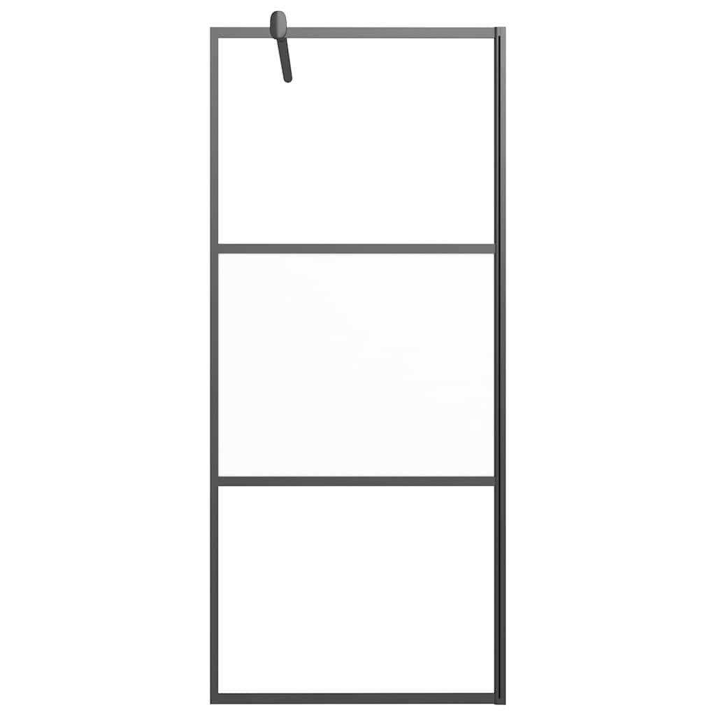 Parete Doccia Walk in 90x195 cm Vetro Semi Smerigliato ESG Nero | homemem39
