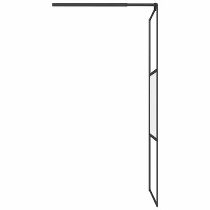 Parete Doccia Walk in 90x195 cm Vetro Semi Smerigliato ESG Nero | homemem39