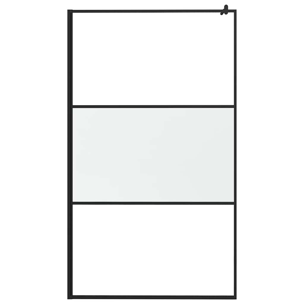 Parete Doccia Walk in 115x195cm Vetro Semi Smerigliato ESG Nero | homemem39