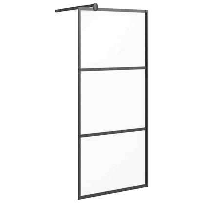 Parete Doccia Walk in 80x195 cm in Vetro Smerigliato ESG Nero | homemem39