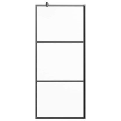 Parete Doccia Walk in 80x195 cm in Vetro Smerigliato ESG Nero | homemem39