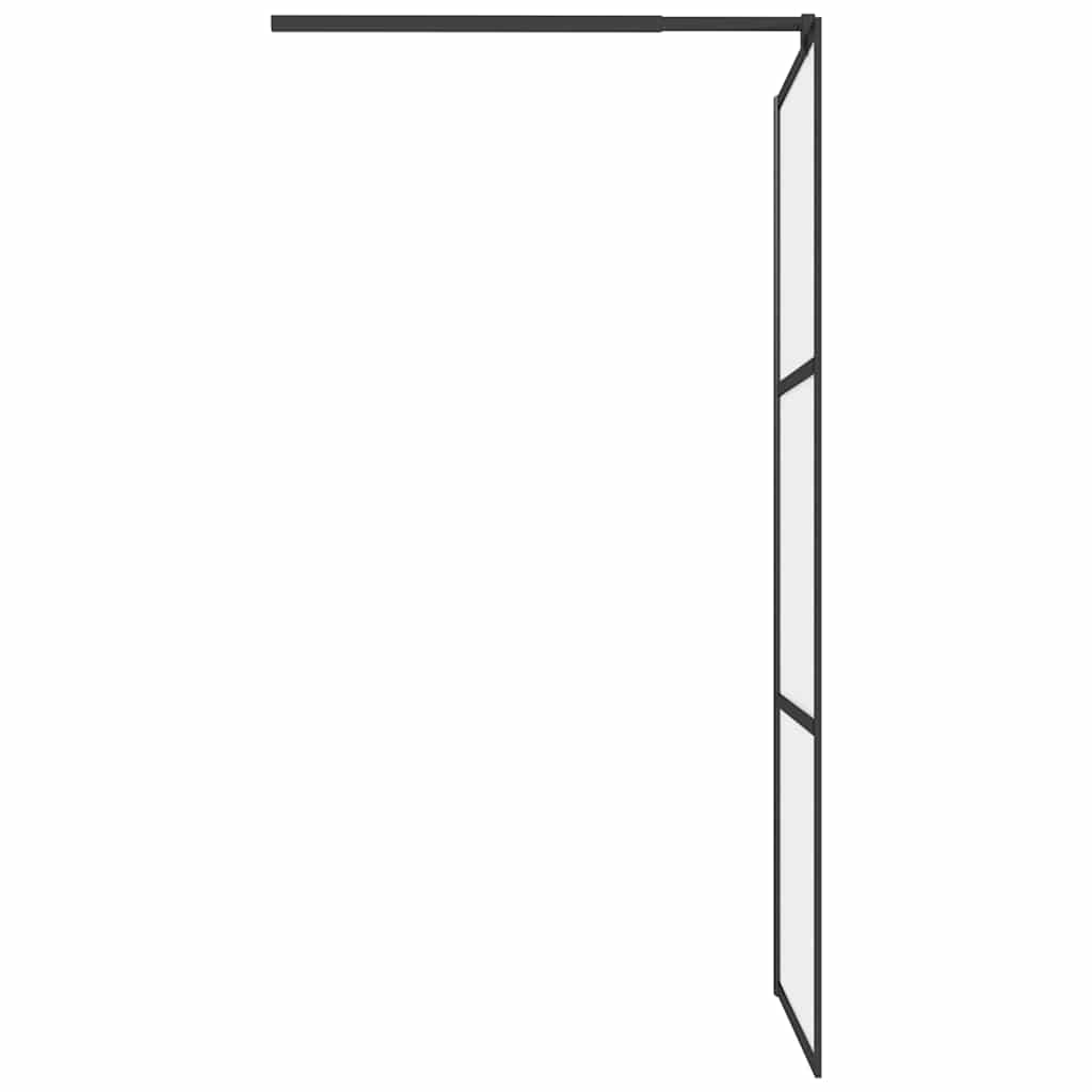 Parete Doccia Walk in 80x195 cm in Vetro Smerigliato ESG Nero | homemem39