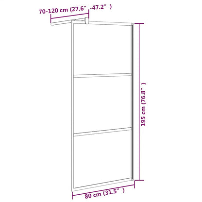 Parete Doccia Walk in 80x195 cm in Vetro Smerigliato ESG Nero | homemem39