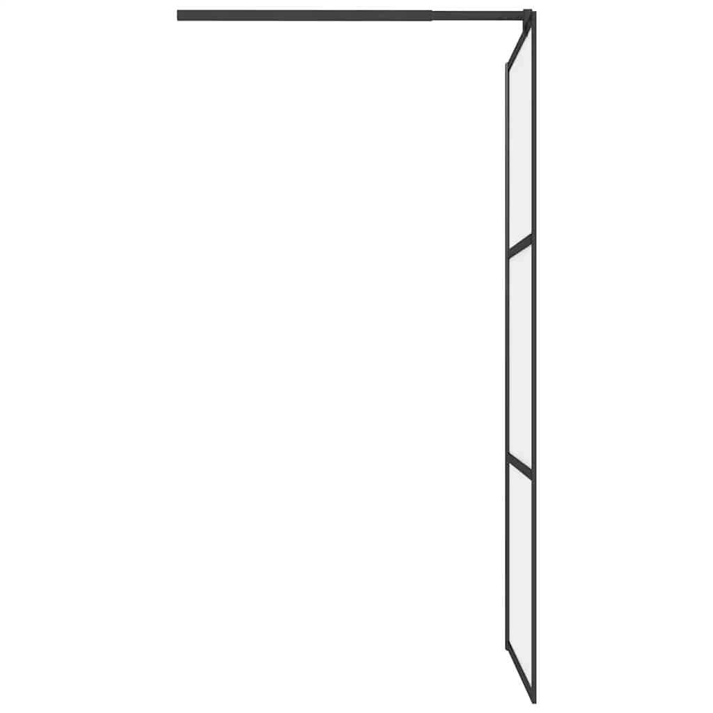 Parete Doccia Walk in 90x195 cm in Vetro Smerigliato ESG Nero | homemem39