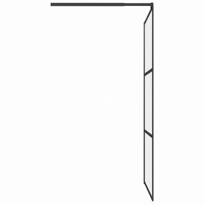 Parete Doccia Walk in 100x195 cm in Vetro Smerigliato ESG Nero | homemem39
