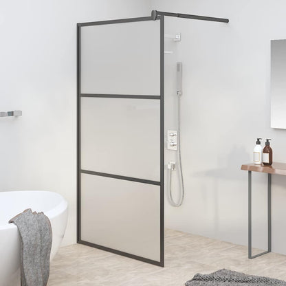 Parete Doccia Walk in 100x195 cm in Vetro Smerigliato ESG Nero | homemem39