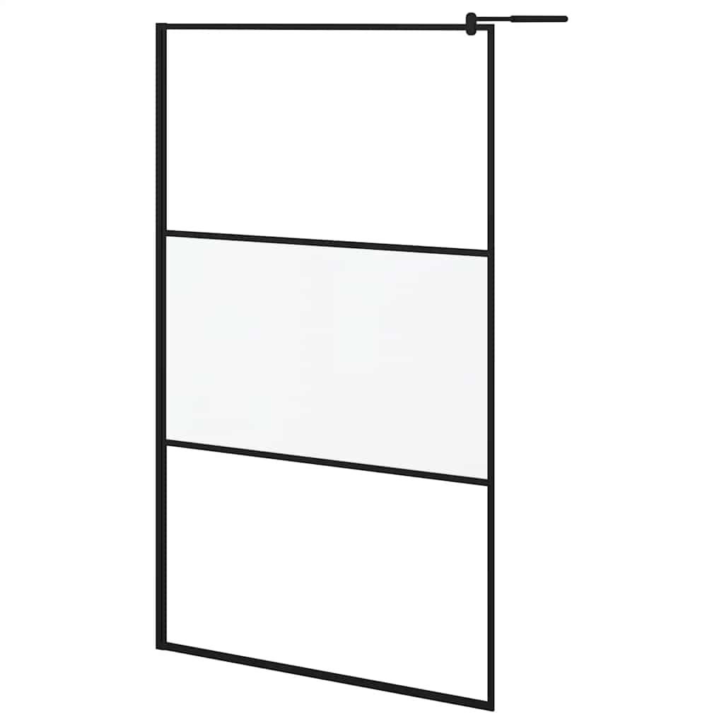 Parete Doccia Walk in 115x195 cm in Vetro Smerigliato ESG Nero | homemem39