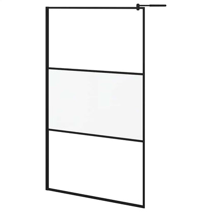 Parete Doccia Walk in 115x195 cm in Vetro Smerigliato ESG Nero | homemem39