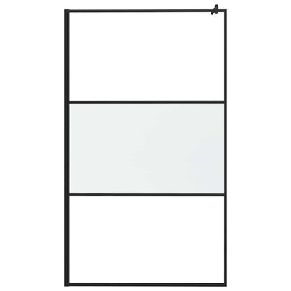 Parete Doccia Walk in 115x195 cm in Vetro Smerigliato ESG Nero | homemem39