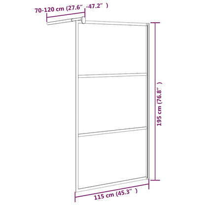 Parete Doccia Walk in 115x195 cm in Vetro Smerigliato ESG Nero | homemem39