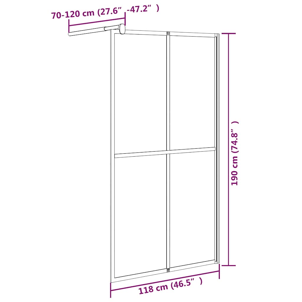Cabina Doccia 118x190 cm con Vetro Temperato Scuro | homemem39