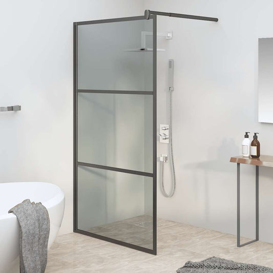 Parete Doccia Walk in 115x195 cm in Vetro Scuro ESG Nero | homemem39