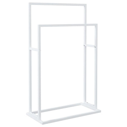 Freestanding White Iron Towel Rack 48x24x78.5 cm