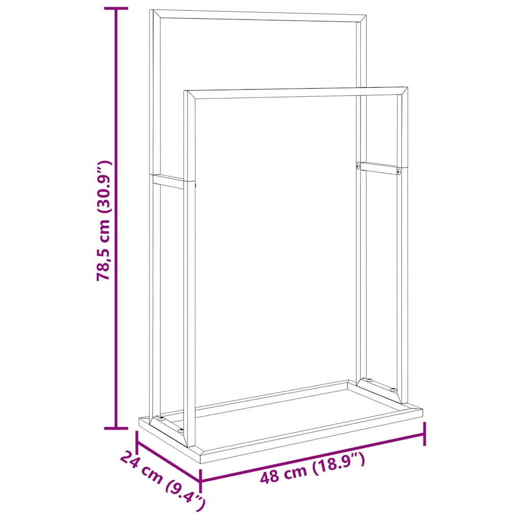 Freestanding White Iron Towel Rack 48x24x78.5 cm