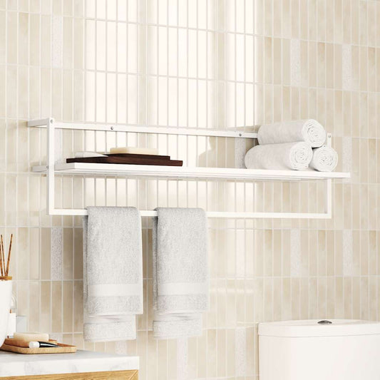 White Towel Rack 95x25x22 cm in Iron