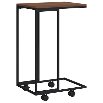 Tavolino con Ruote Nero 40x30x63,5cm in Legno Ingegnerizzato | homemem39