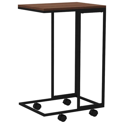 Tavolino con Ruote Nero 40x30x63,5cm in Legno Ingegnerizzato | homemem39