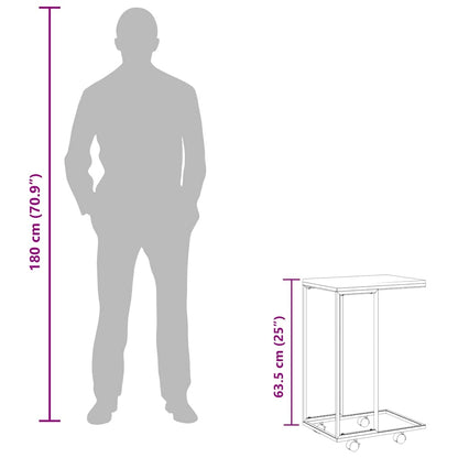 Tavolino con Ruote Nero 40x30x63,5cm in Legno Ingegnerizzato