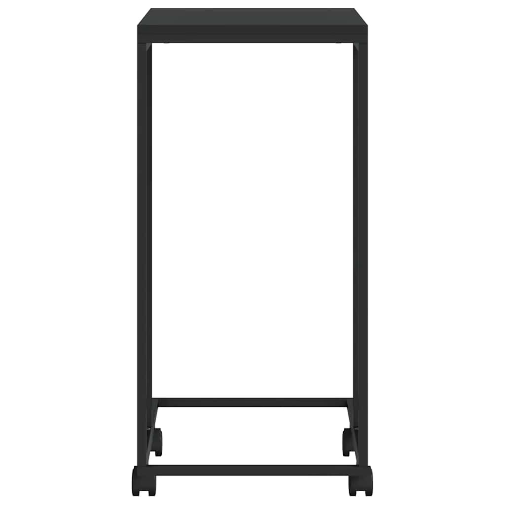 Tavolino con Ruote Nero 40x30x63,5cm in Legno Ingegnerizzato | homemem39