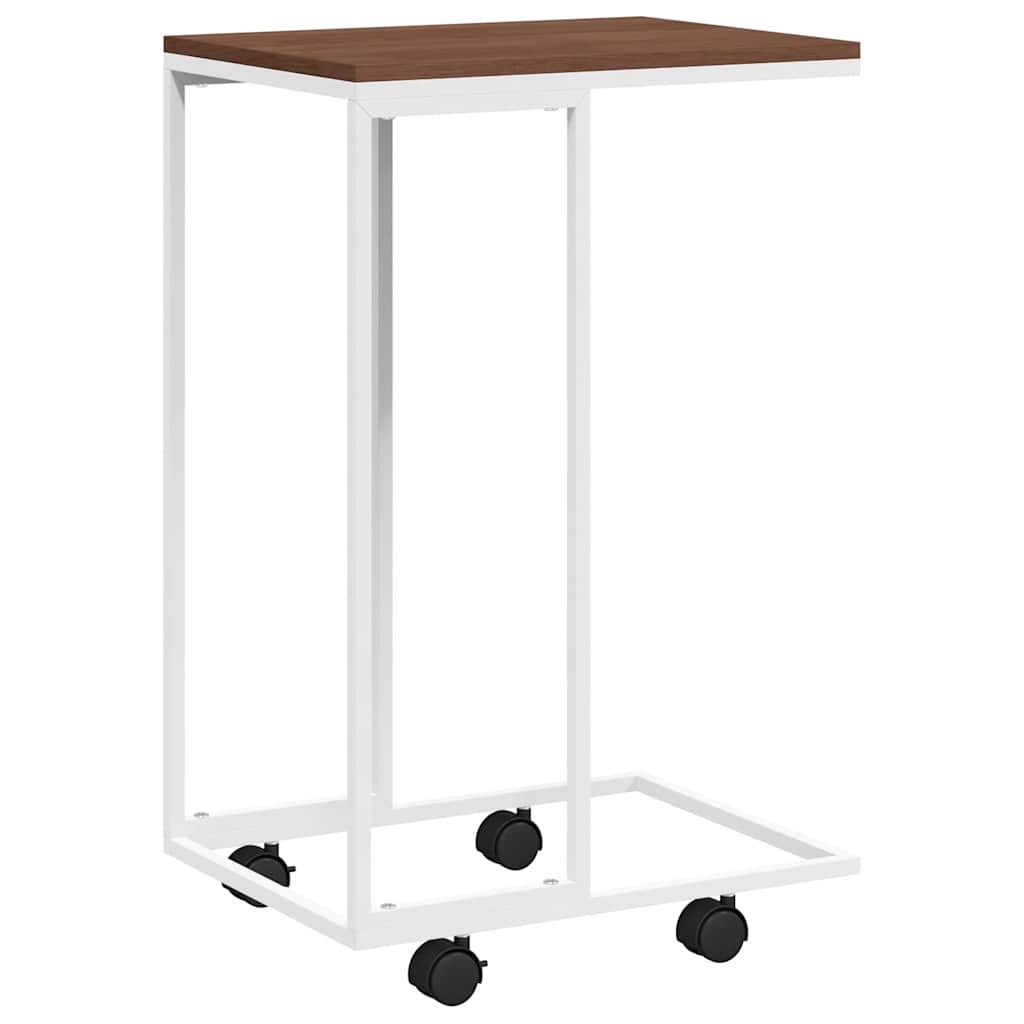Tavolino con Ruote Bianco 40x30x63,5cm in Legno Multistrato | homemem39