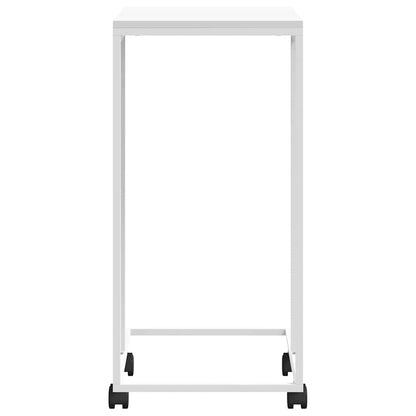 Tavolino con Ruote Bianco 40x30x63,5cm in Legno Multistrato