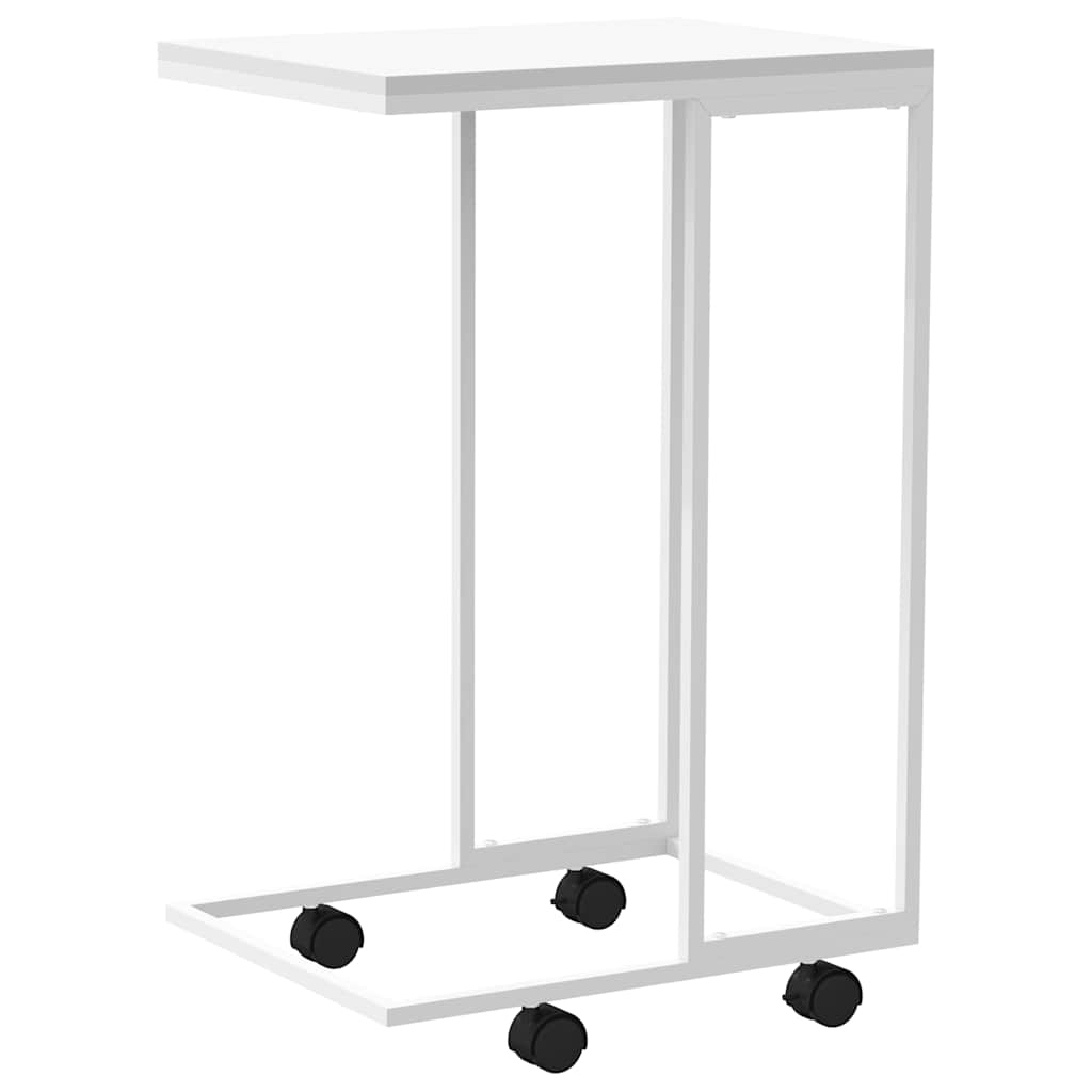 Tavolino con Ruote Bianco 40x30x63,5cm in Legno Multistrato | homemem39