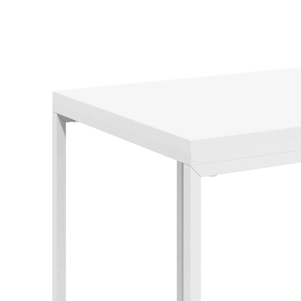 Tavolino con Ruote Bianco 40x30x63,5cm in Legno Multistrato